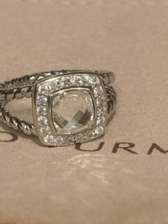 David Yurman Jewelry - Authentic David Yurman Sterling Silver Cushion Halo Cable Ring Size 7